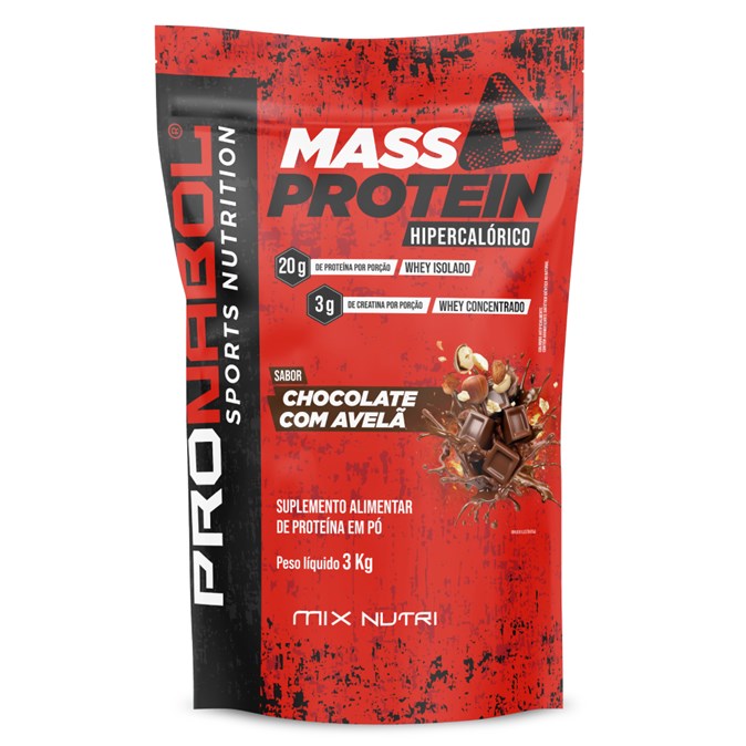 MASS PROTEIN CHOCOLATE COM AVELA POUCH 3KG - PRONABOL