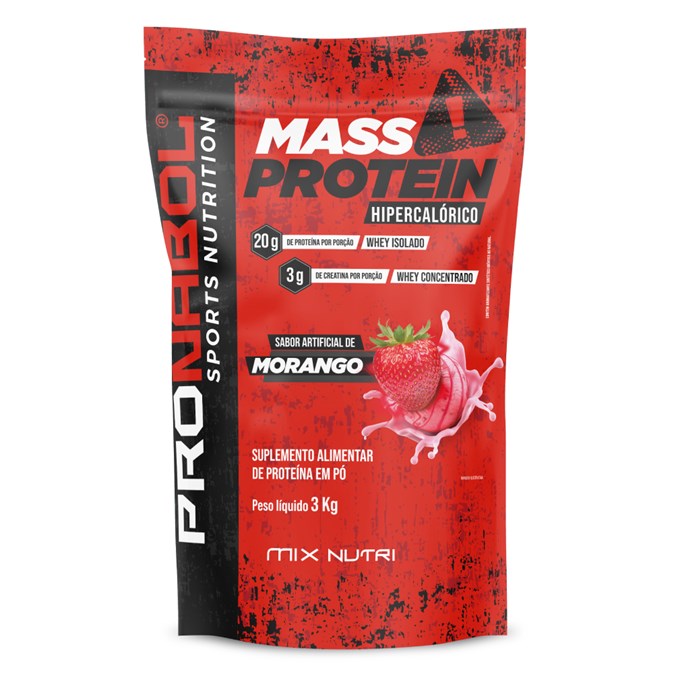 MASS PROTEIN MORANGO POUCH 3KG - PRONABOL