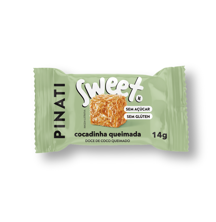 PINATI SWEET BITE COCADINHA QUEIMADA DISPLAY C/24 SEM AÇÚCAR