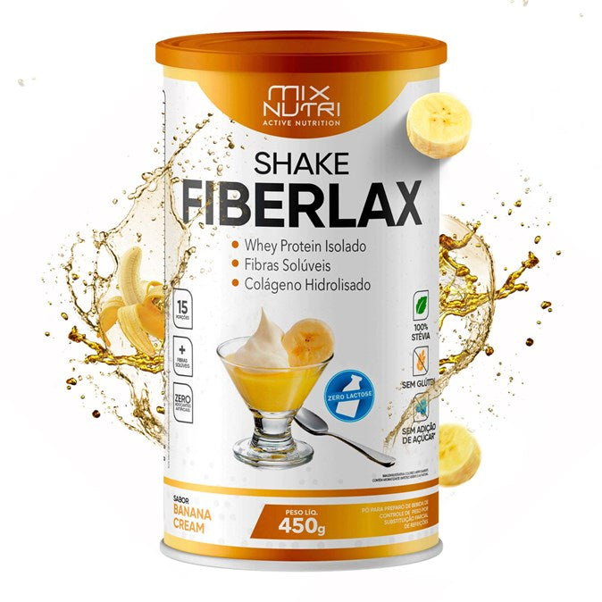 SHAKE FIBER LAX BANANA 0% LACTOSE 450G PROTEIN E COLÁGENO