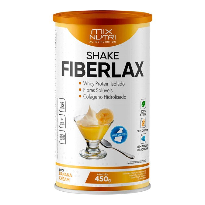 SHAKE FIBER LAX BANANA 0% LACTOSE 450G PROTEIN E COLÁGENO