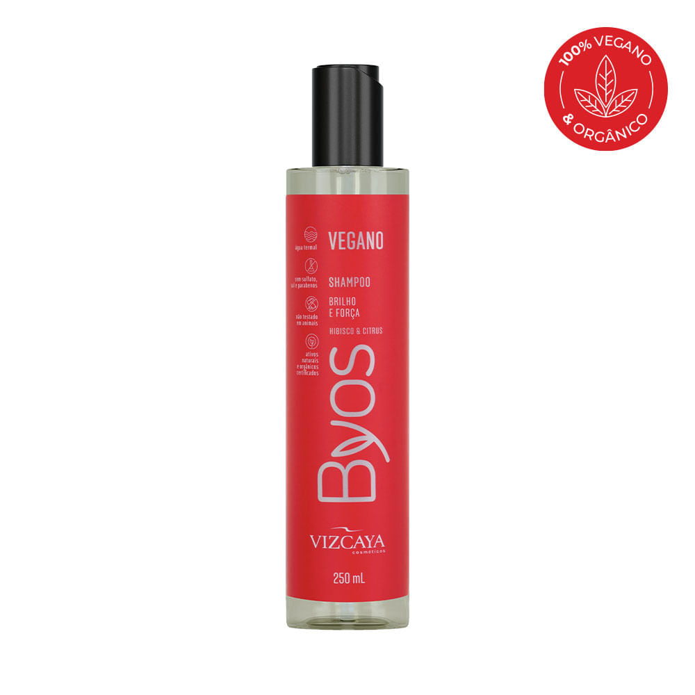 Shampoo Byos Vegano Brilho e Força 250 ml - Vizcaya