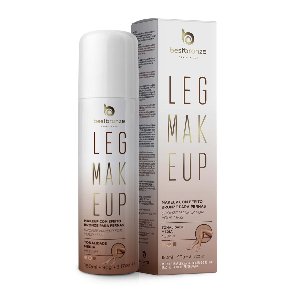 Leg Makeup Cor Média - Maquiagem para pernas e corpo